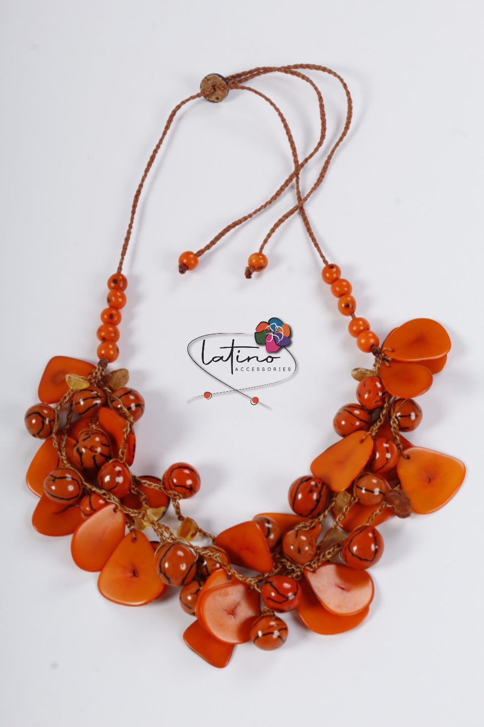 Orange Bombona Necklace Set